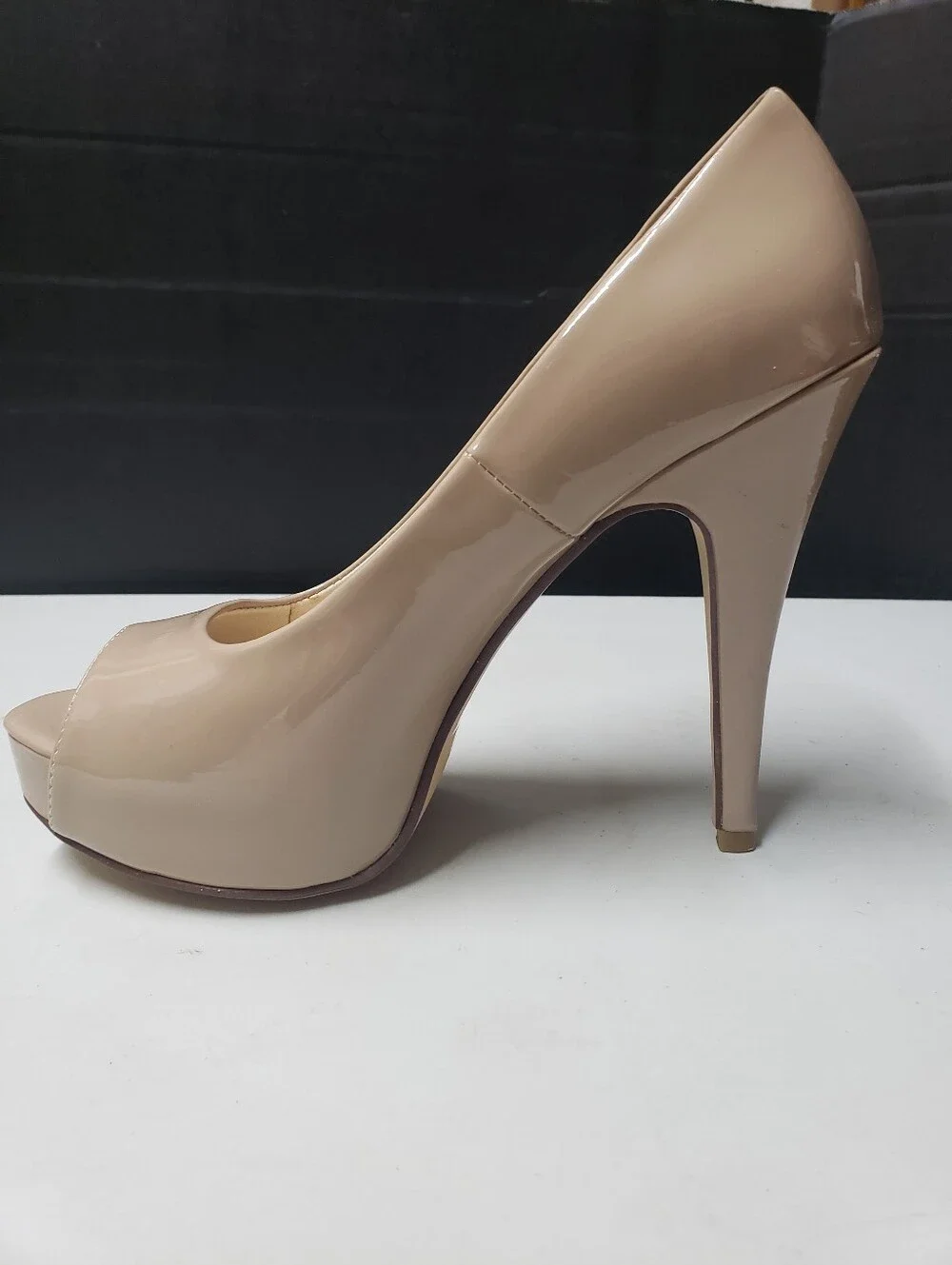 Chinese Laundry Nude Patent Peep-Toe Platform Pump